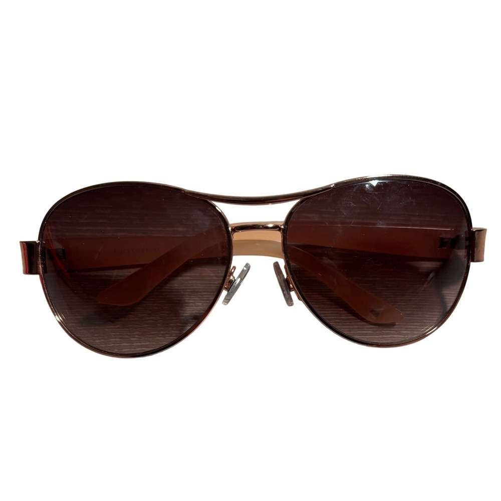 Juicy Couture Womens Aviator Sunglasses Rose Gold Peach Crown Logo Heart Y2K 90s